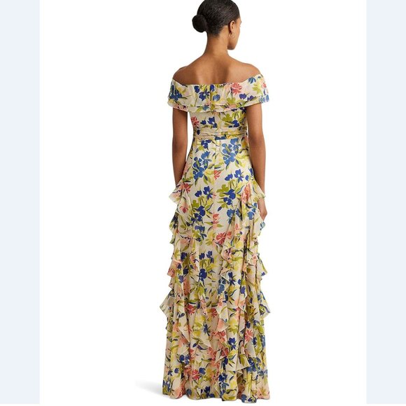 Lauren Ralph Lauren Floral Off-Shoulder Maxi Dress - Picture 7 of 16